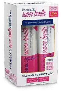 Kit Shampoo e Condicionador Probelle Cachos Ostentação 200ml